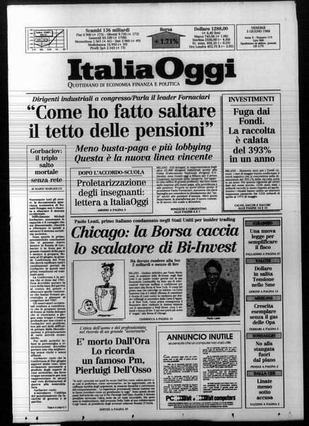 Italia oggi : quotidiano di economia finanza e politica